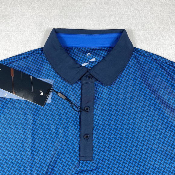 Head Polo‎ Shirt Mens Large Blue Golf Preppy Tennis Pickleball Travel Vacation - Picture 3 of 13